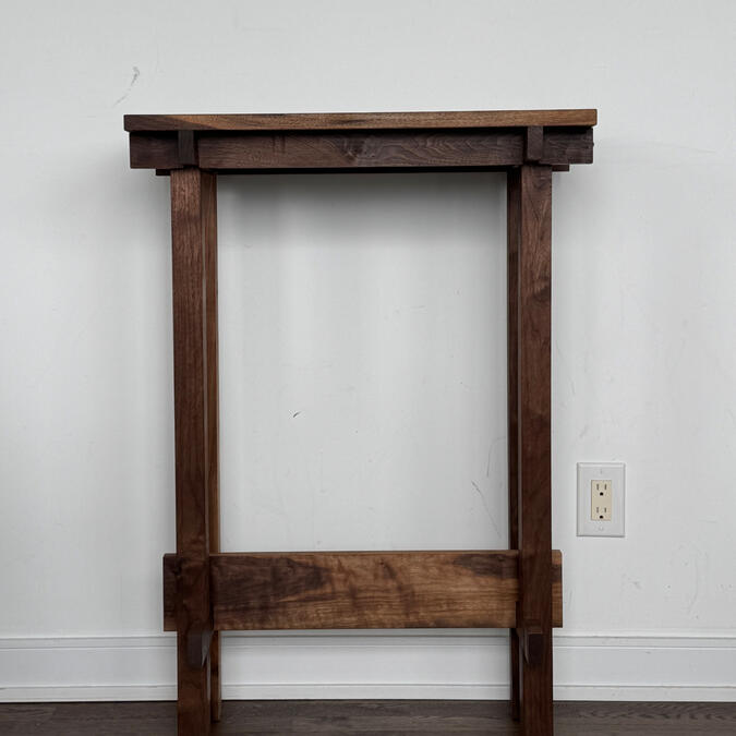 entryway table, walnut